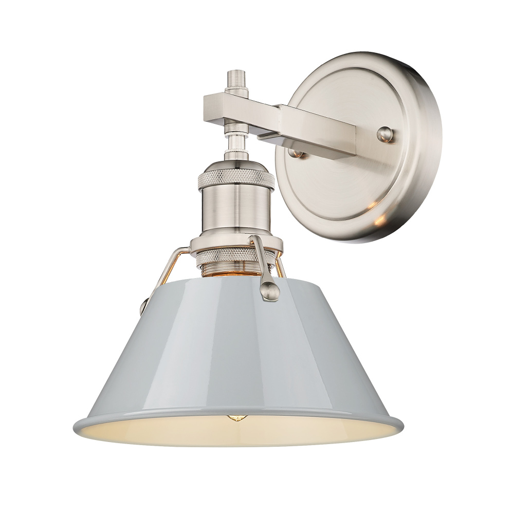 Yep by Golden Lighting Orwell 1-light Vanity in Pewter and Dusky Blue shade