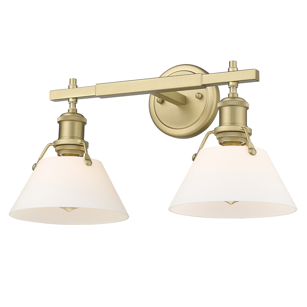 Yep by Golden Lighting Orwell 2-light Vanity in Brushed Champagne Brass and Opal Glass