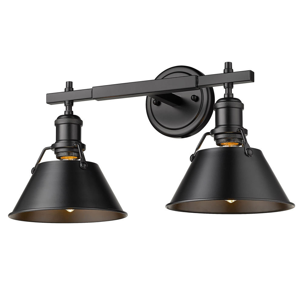 Yep by Golden Lighting Orwell 2-light Vanity in Matte Black