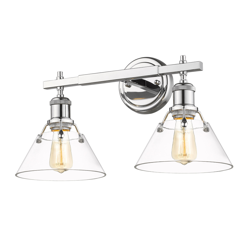 Yep by Golden Lighting Orwell 2-light Vanity in Chrome and Clear Glass