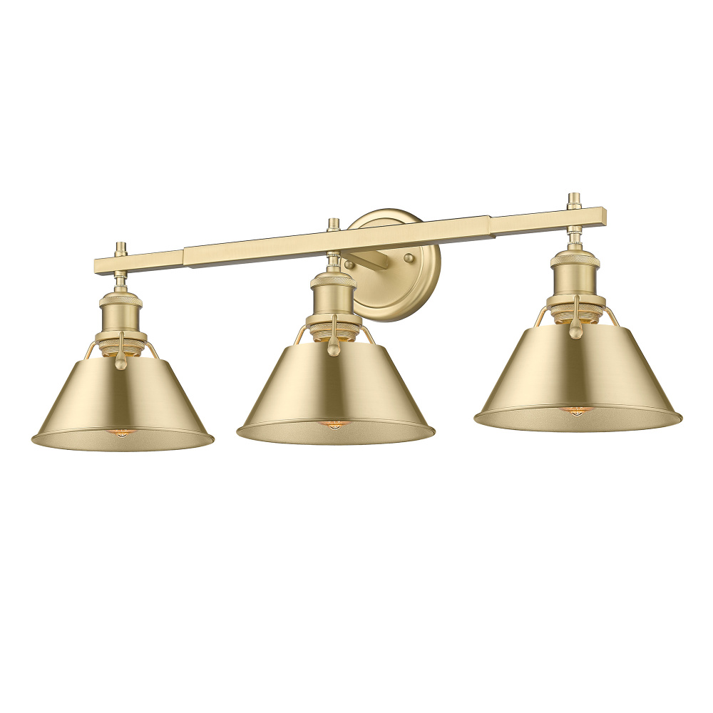 Yep by Golden Lighting Orwell 3-light Vanity in Brushed Champagne Brass