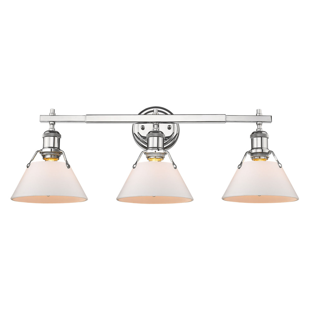 Yep by Golden Lighting Orwell 3-light Vanity in Chrome and Opal Glass