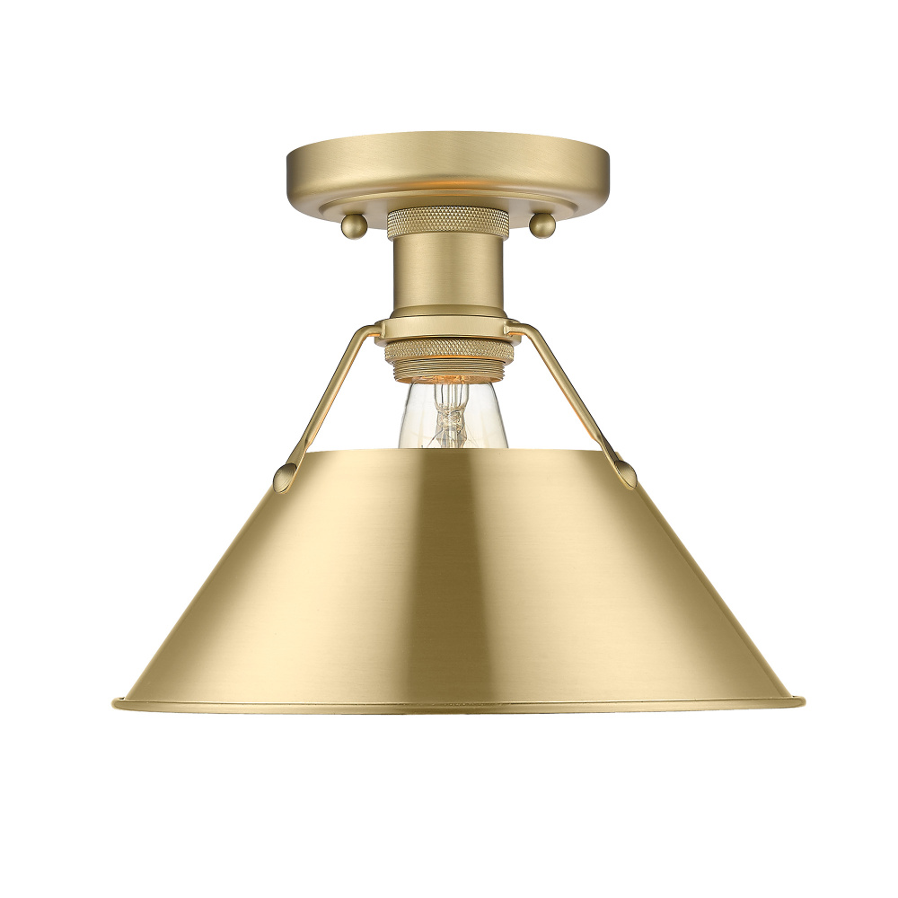 Yep by Golden Lighting Orwell 1-light Flush Mount in Brushed Champagne Brass