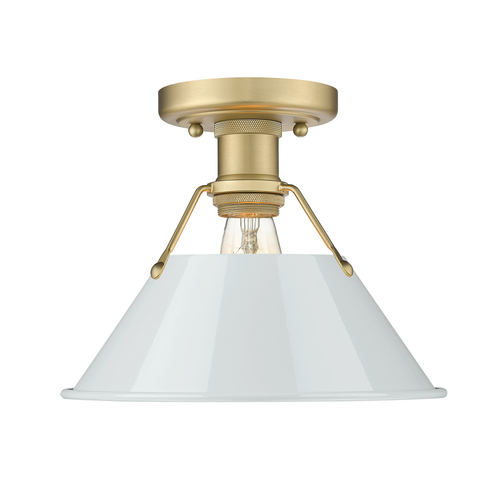 Yep by Golden Lighting Orwell 1-light Flush Mount in Brushed Champagne Brass and Dusky Blue shade