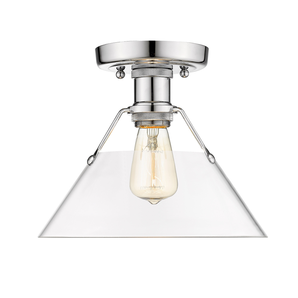 Yep by Golden Lighting Orwell 1-light Flush Mount in Chrome and Clear Glass