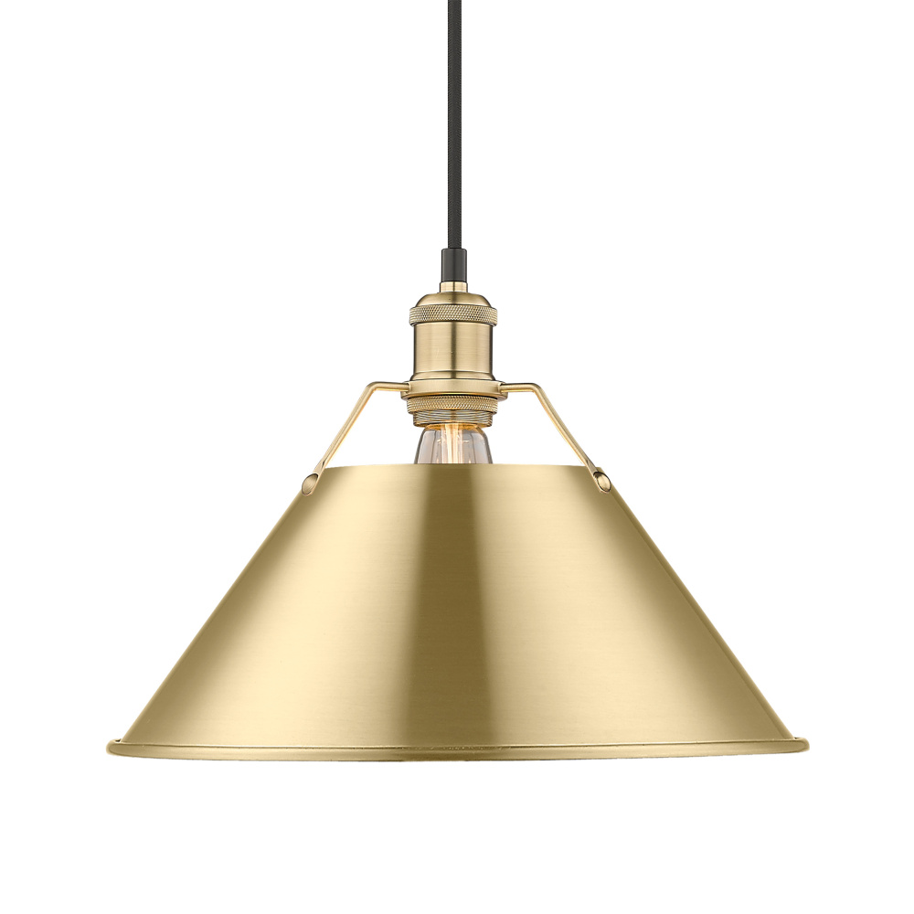 Yep by Golden Lighting Orwell 1-light 14in Pendant in Brushed Champagne Brass