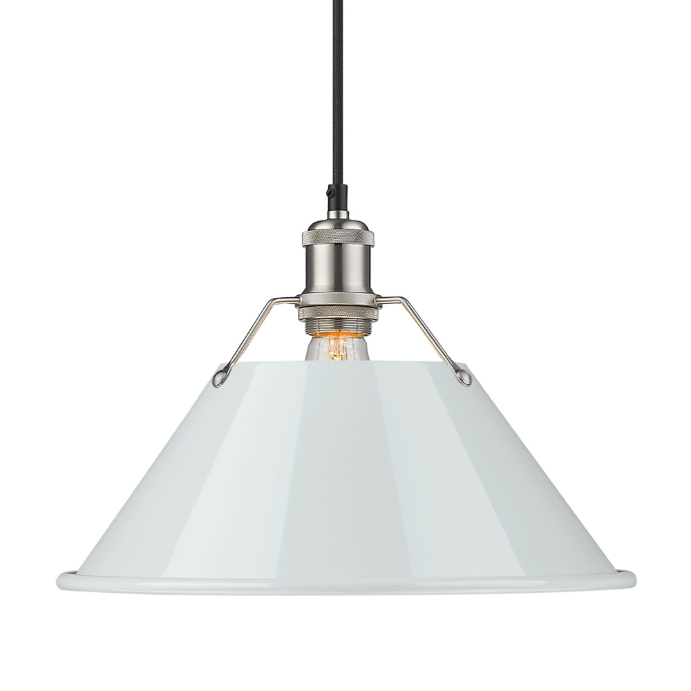 Yep by Golden Lighting Orwell 1-light 14in Pendant in Pewter and Dusky Blue shade