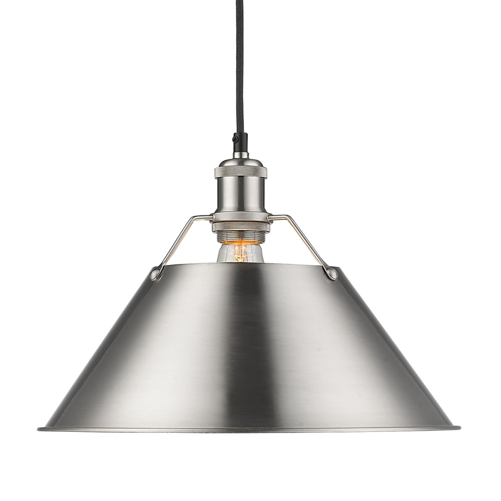 Yep by Golden Lighting Orwell 1-light 14in Pendant in Pewter