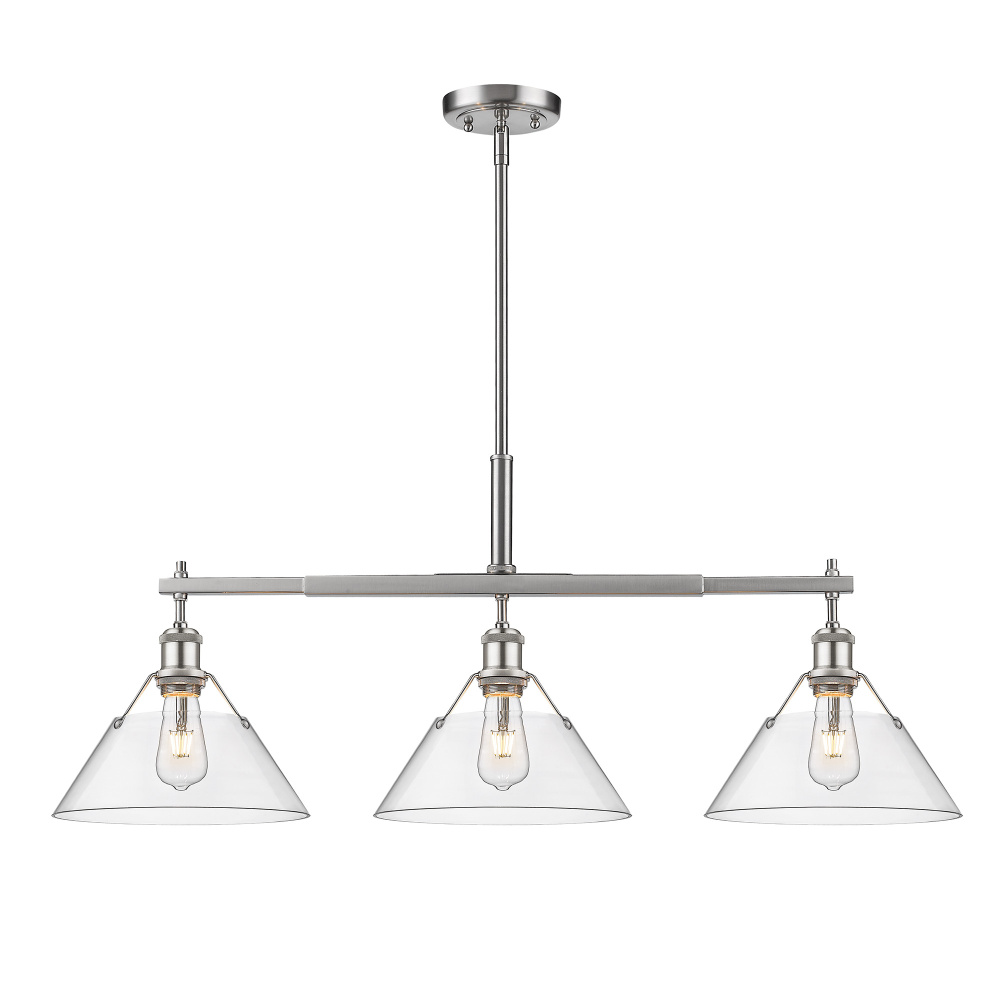 Yep by Golden Lighting Orwell 3-light Island Light in Pewter and Clear Glass
