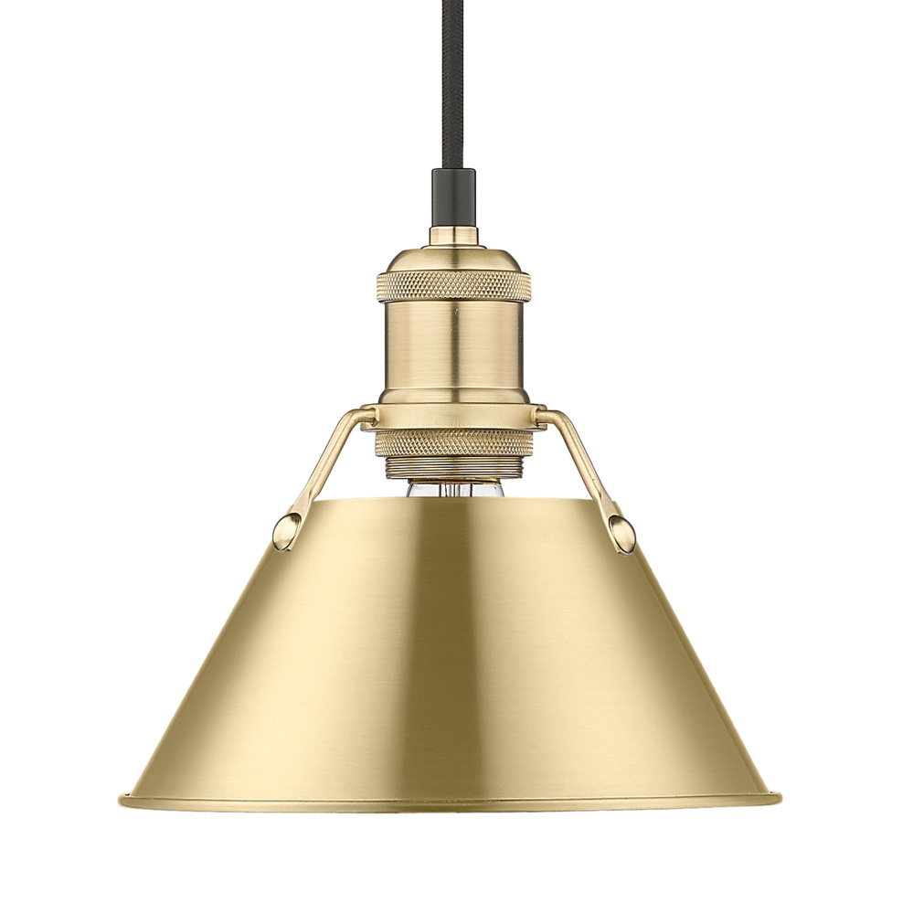 Yep by Golden Lighting Orwell 1-light 8in Pendant in Brushed Champagne Brass