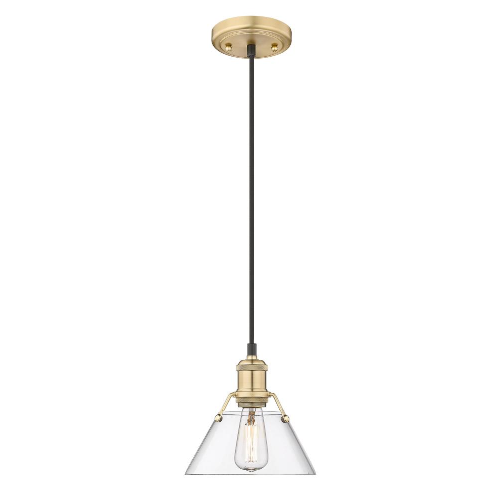 Orwell 7.5&#34; Wide Small Pendant in Brushed Champagne Bronze with Clear Glass
