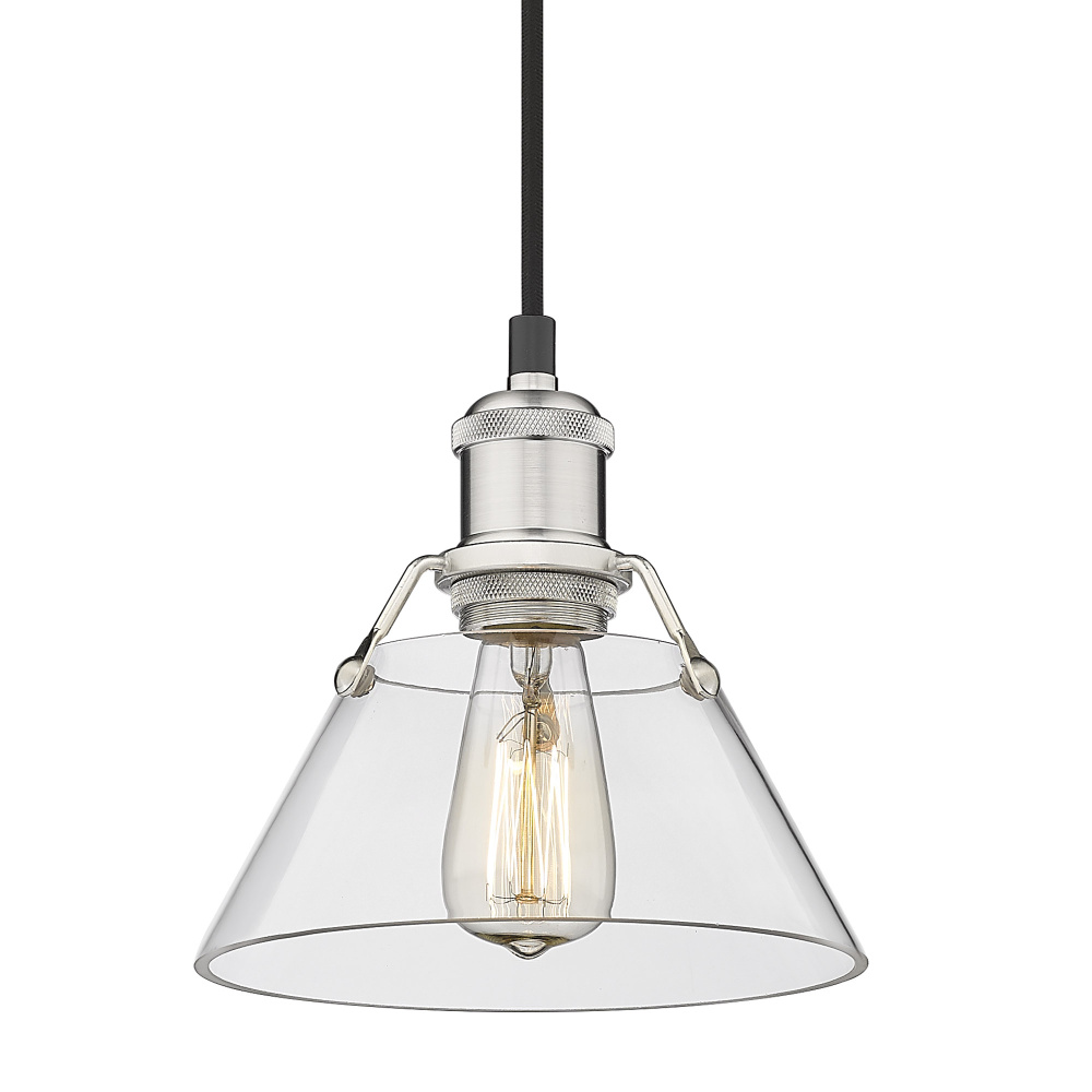 Yep by Golden Lighting Orwell 1-light 8in Pendant in Pewter and Clear Glass