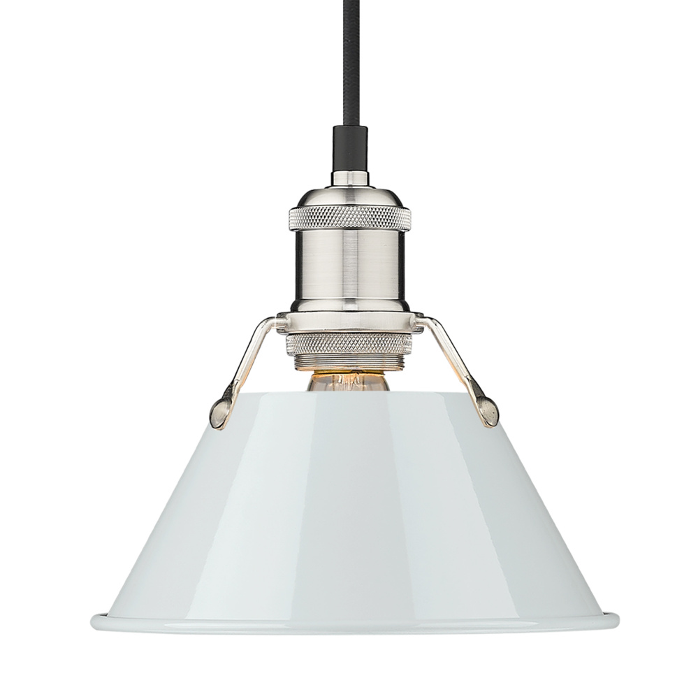 Yep by Golden Lighting Orwell 1-light 8in Pendant in Pewter and Dusky Blue shade