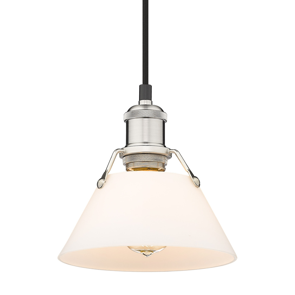 Yep by Golden Lighting Orwell 1-light 8in Pendant in Pewter and Opal Glass