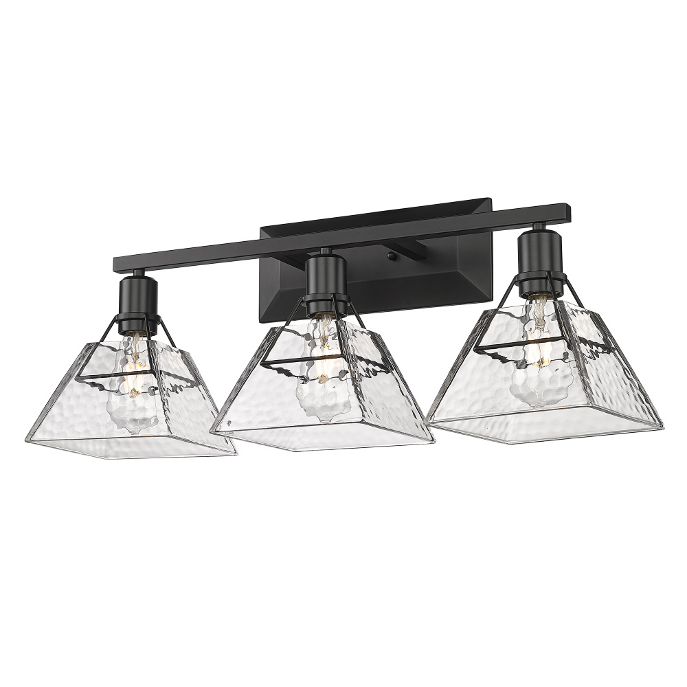 Golden Lighting Kepler 3-light Vanity in Matte Black