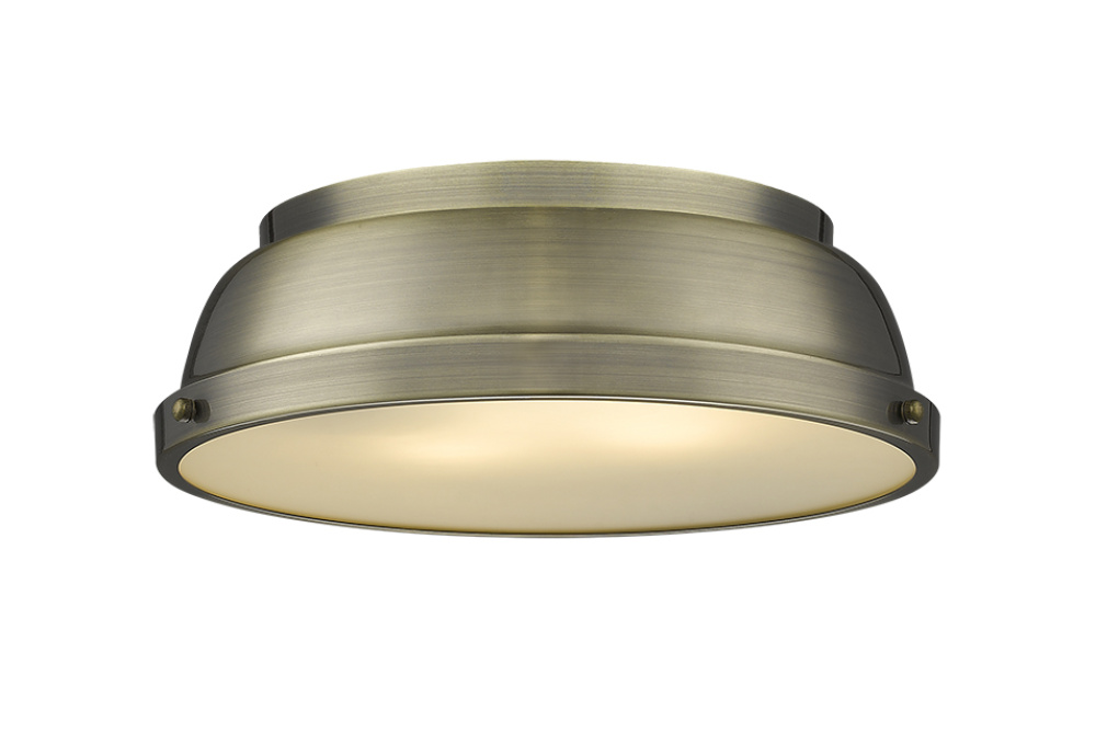 Yep by Golden Lighting Duncan 2-light Flush Mount in Aged Brass