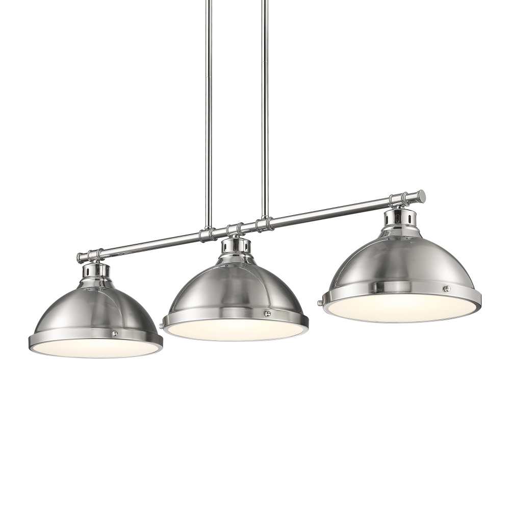 Yep by Golden Lighting Duncan 3-light Island Light in Chrome and Pewter shade