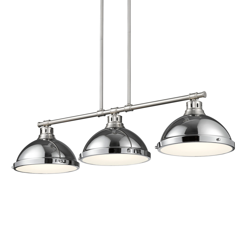 Yep by Golden Lighting Duncan 3-light Island Light in Pewter and Chrome shade