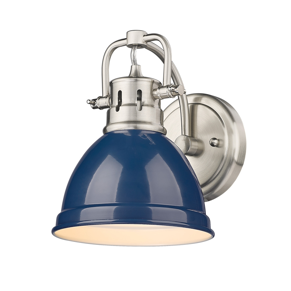 Yep by Golden Lighting Duncan 1-light Vanity in Pewter and Navy Blue shade