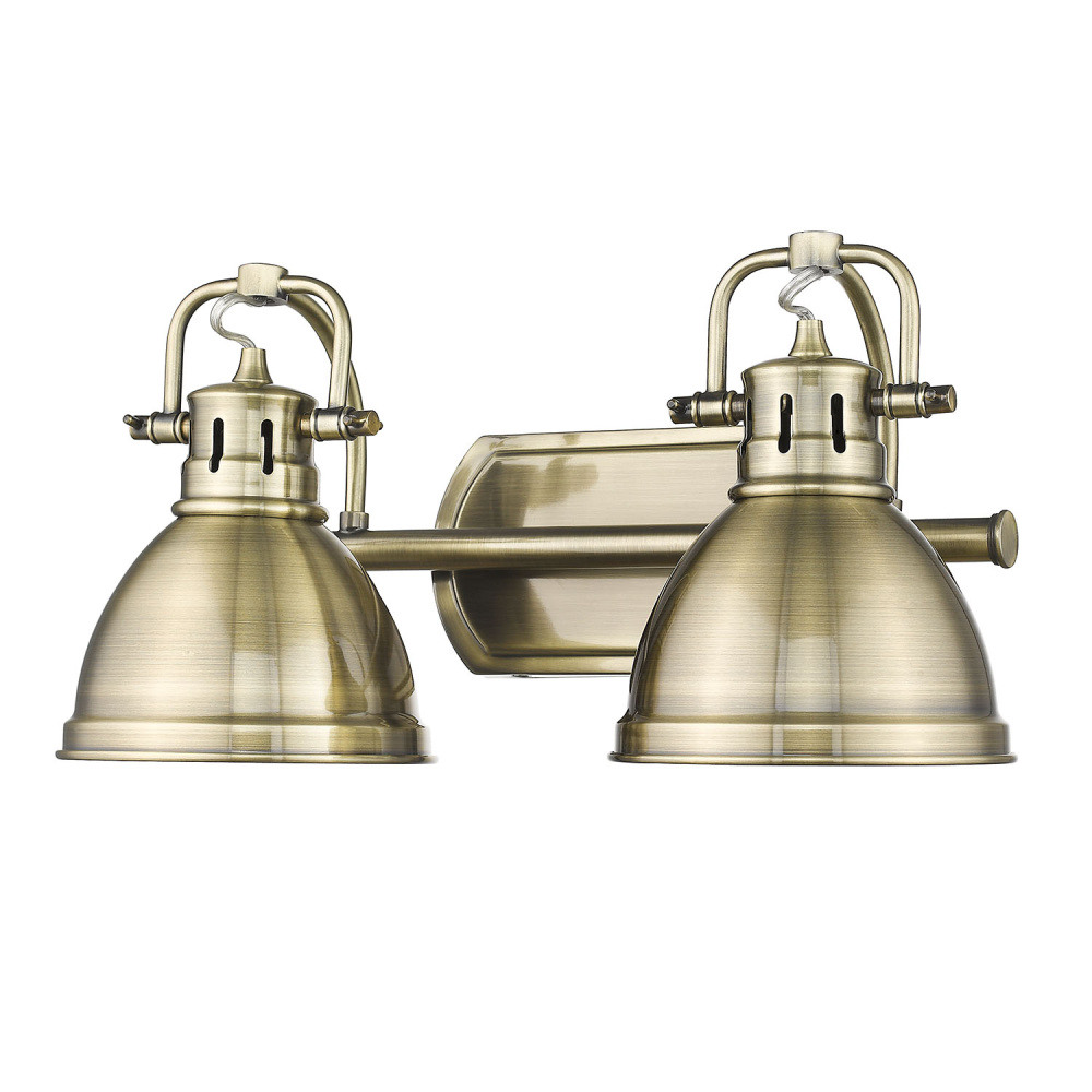 Yep by Golden Lighting Duncan 2-light Vanity in Aged Brass