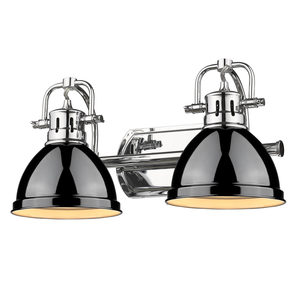 Yep by Golden Lighting Duncan 2-light Vanity in Chrome and Black shade