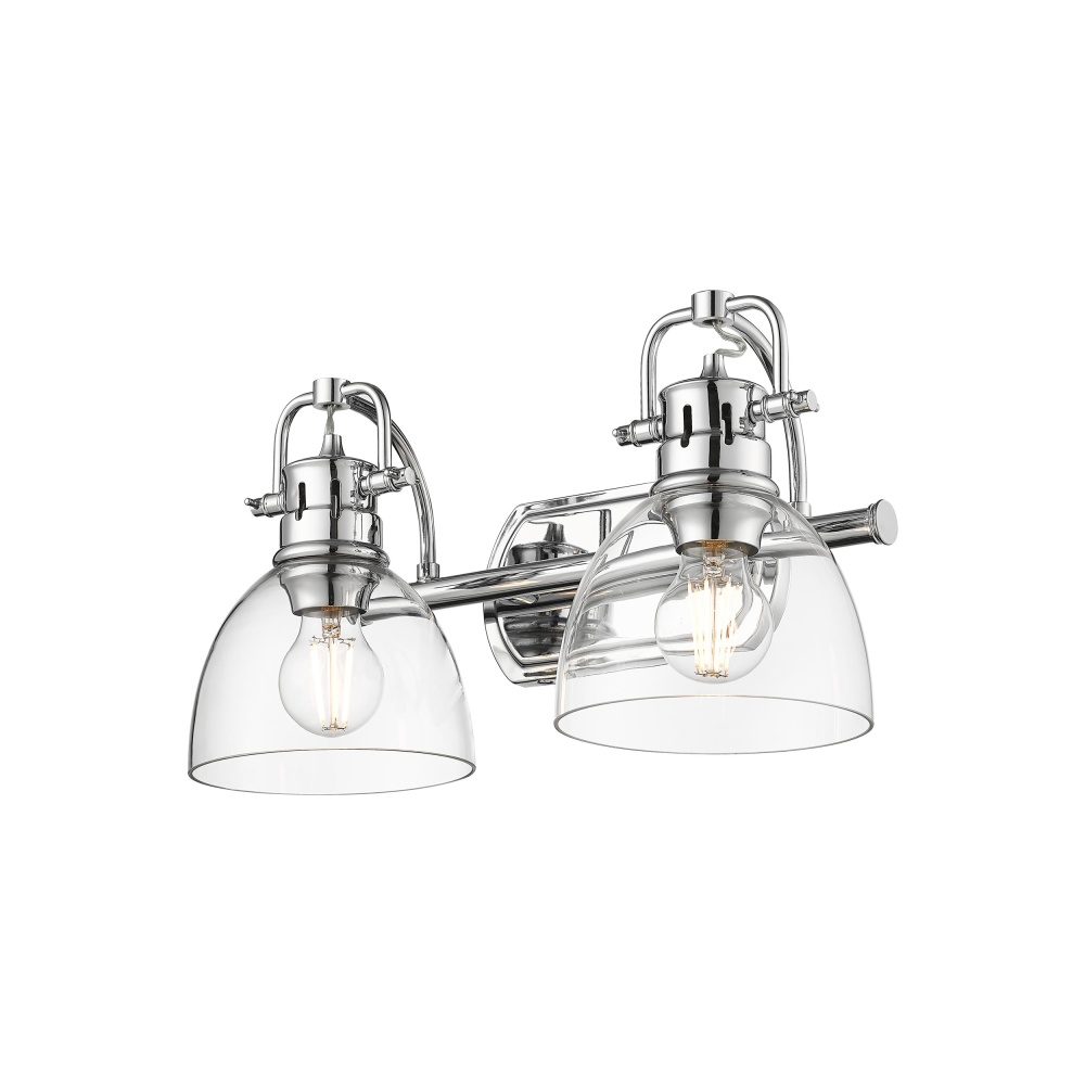 Yep by Golden Lighting Duncan 2-light Vanity in Chrome and Clear Glass