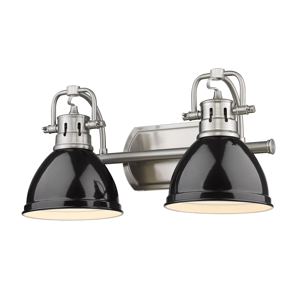 Yep by Golden Lighting Duncan 2-light Vanity in Pewter and Black shade