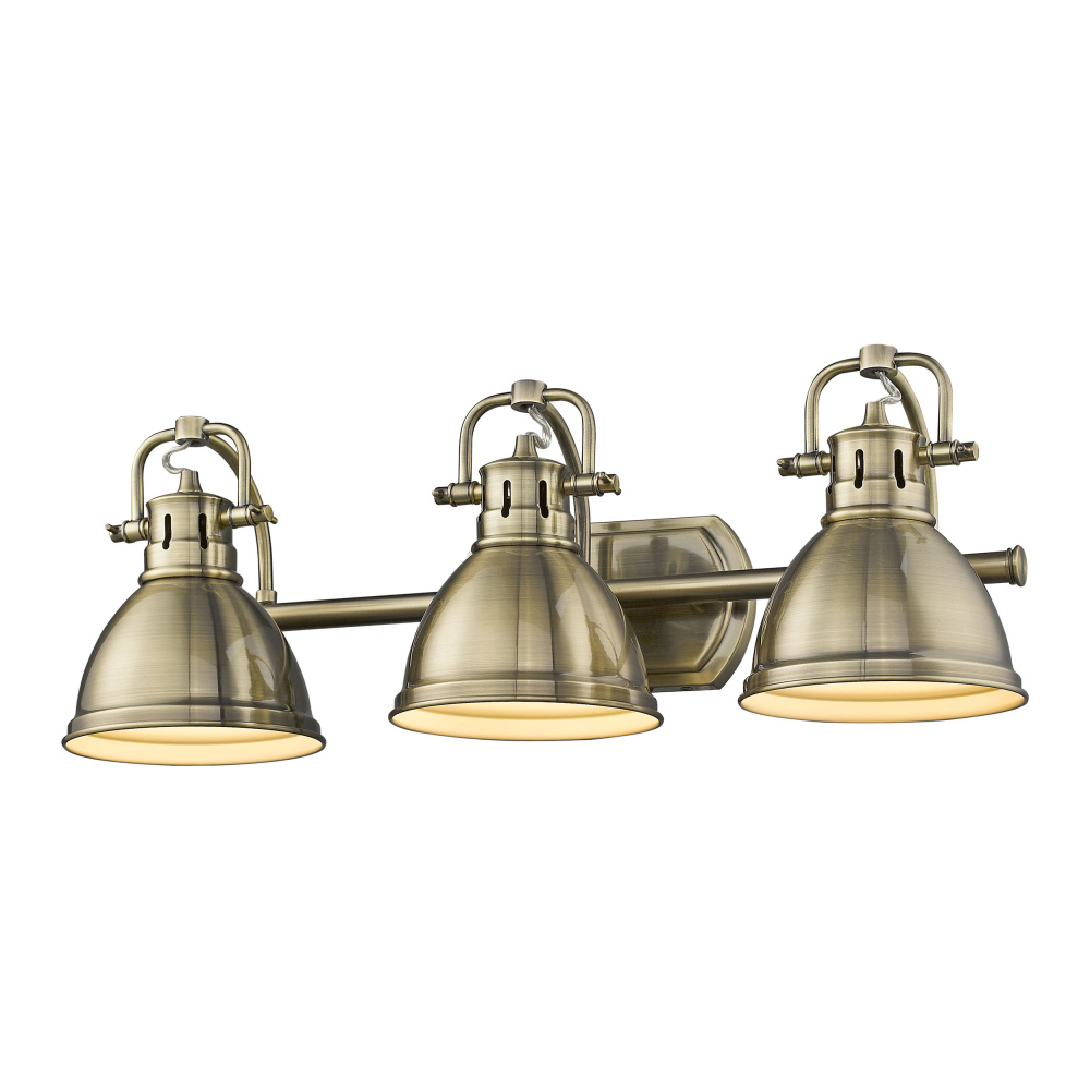 Yep by Golden Lighting Duncan 3-light Vanity in Aged Brass