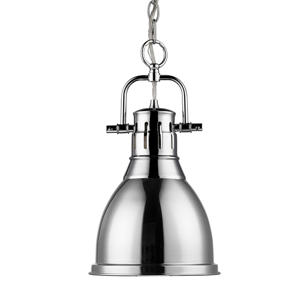 Yep by Golden Lighting Duncan 1-light 9in Chain Hung Pendant in Chrome