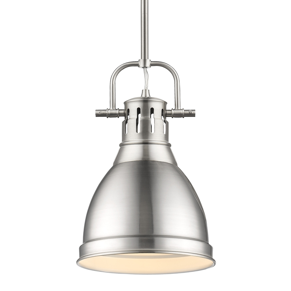 Yep by Golden Lighting Duncan 1-light 9in Rod Hung Pendant in Pewter