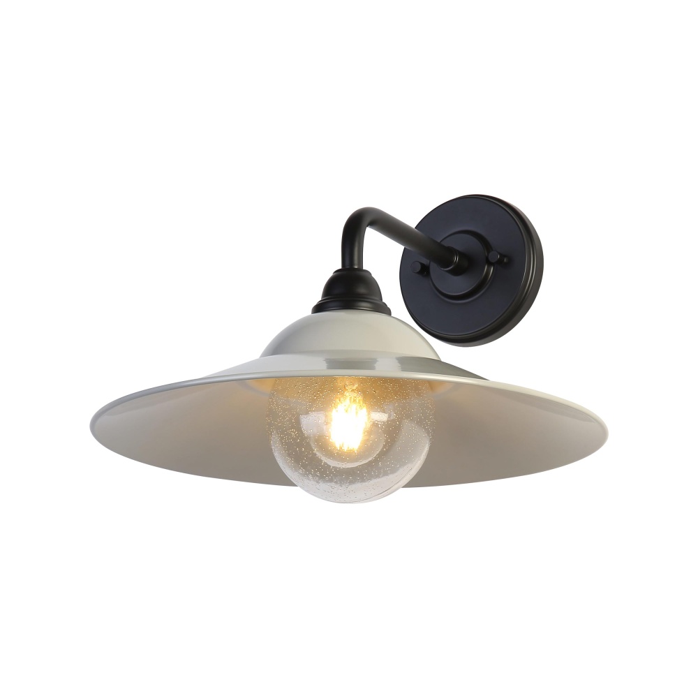 Yep by Golden Lighting Croma 1-light Wall Sconce in Warm Gray shade and Seeded Glass Ball