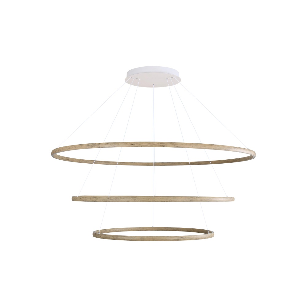 Golden Lighting Veritas Integrated LED 59in 3-tier Chandelier in Driftwood