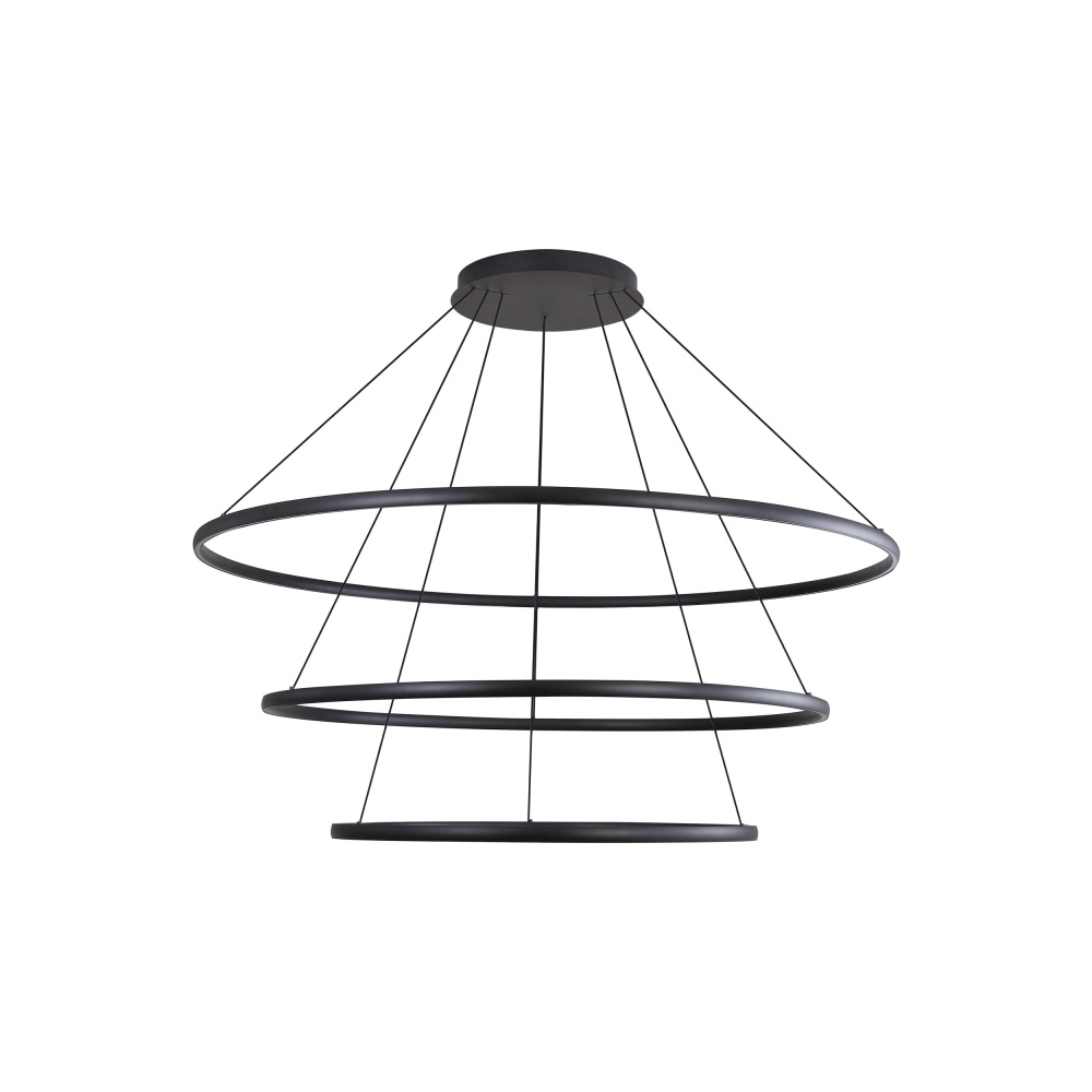 Golden Lighting Veritas Integrated LED 59in 3-tier Chandelier in Sand Black