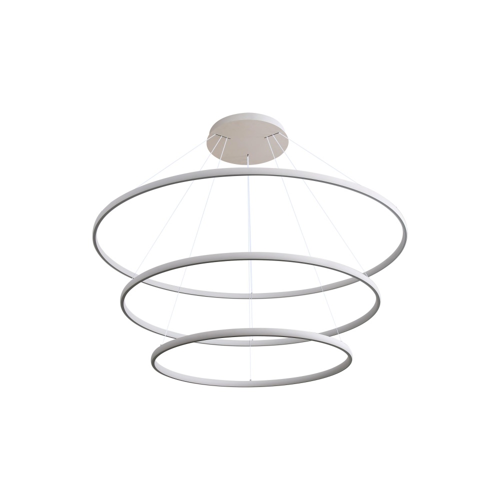 Golden Lighting Veritas Integrated LED 59in 3-tier Chandelier in Sand White
