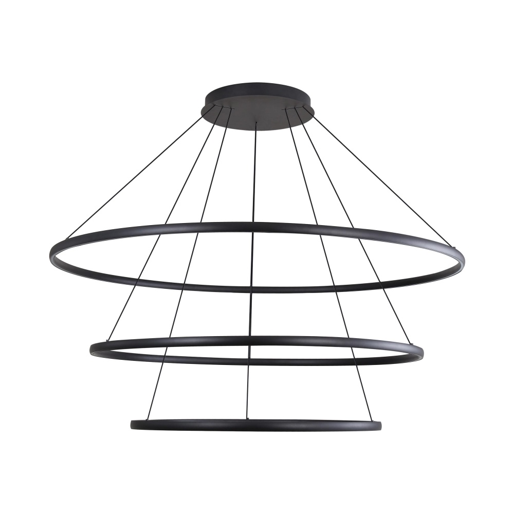 Golden Lighting Veritas Integrated LED 71in 3-tier Chandelier in Sand Black