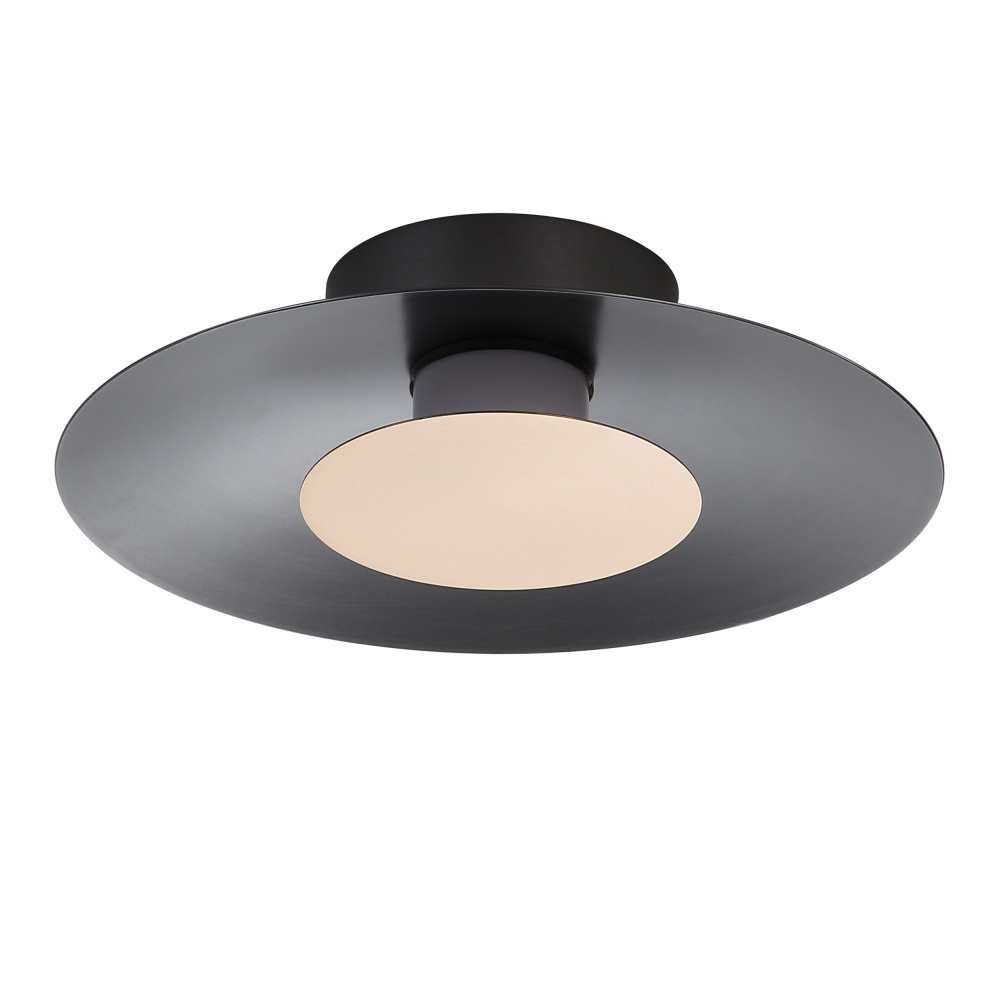 Yep by Golden Lighting Luma Integrated LED Flush Mount in Graphite and French Gold shade