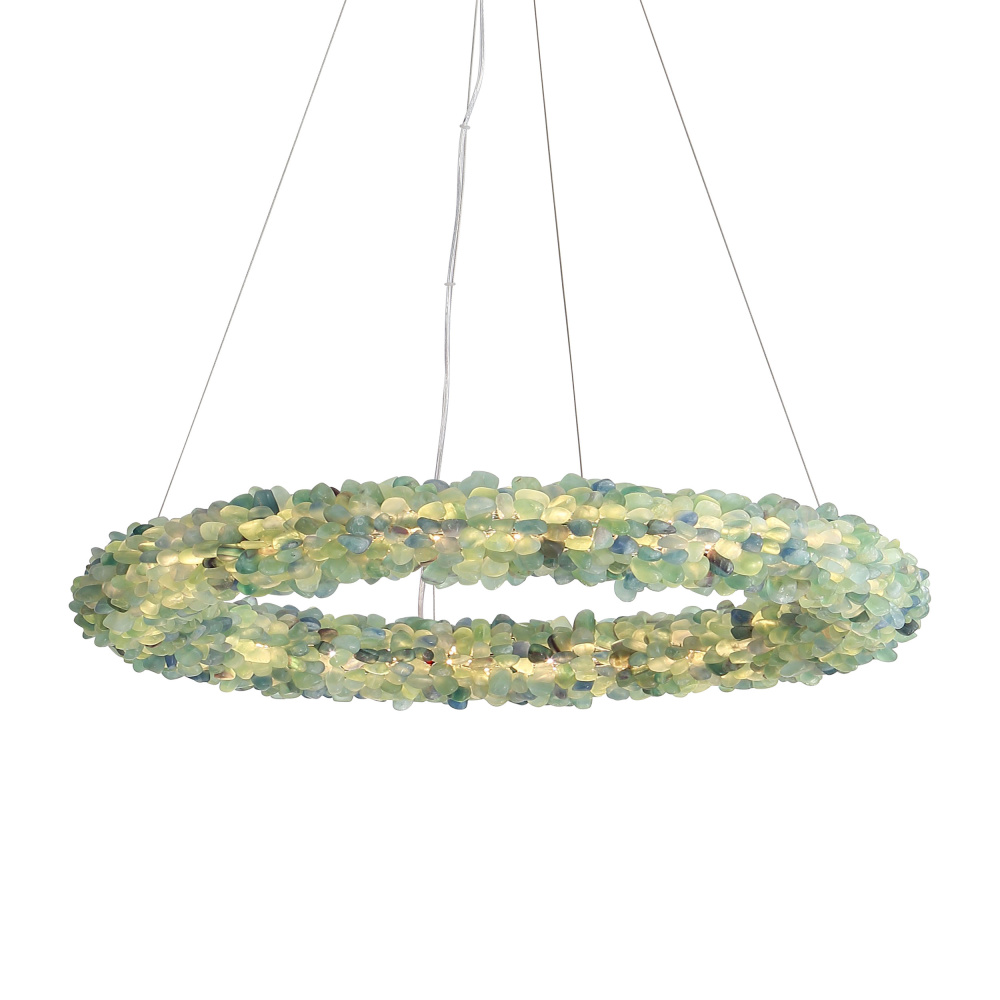 Ziva by Golden Lighting Corallo Integrated LED 30in Chandelier in Turquoise