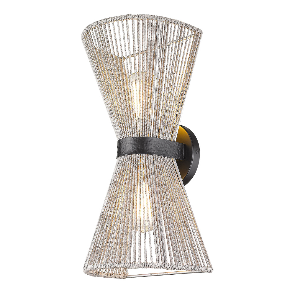 Golden Lighting Avon 2-light Wall Sconce in Matte Black