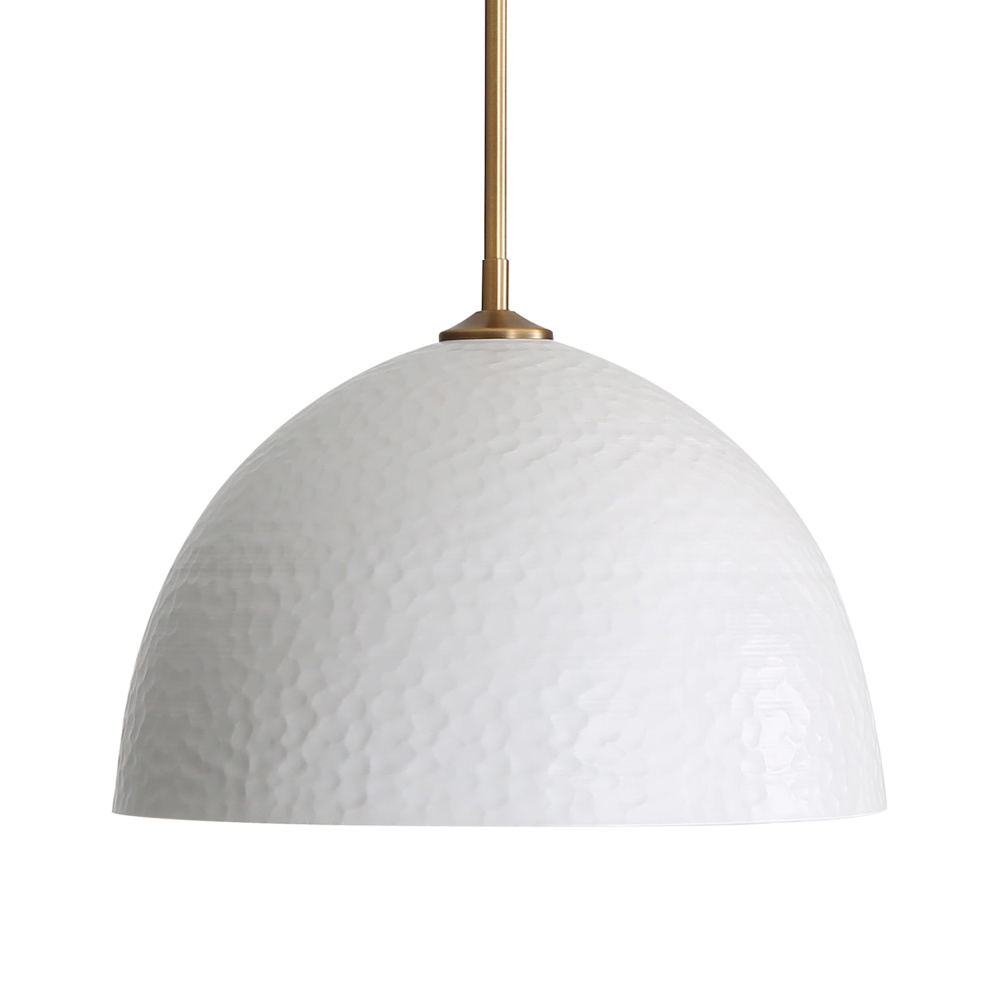 Golden Lighting Shepard 1-light Pendant in Modern Brass and Matte White shade