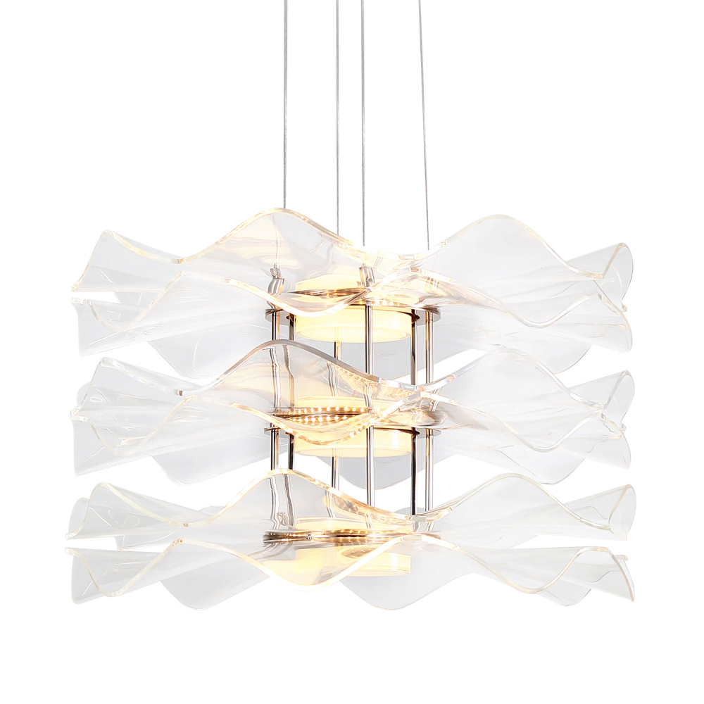 Golden Lighting Vetrina Integrated LED 3-tier Pendant in Light Gold