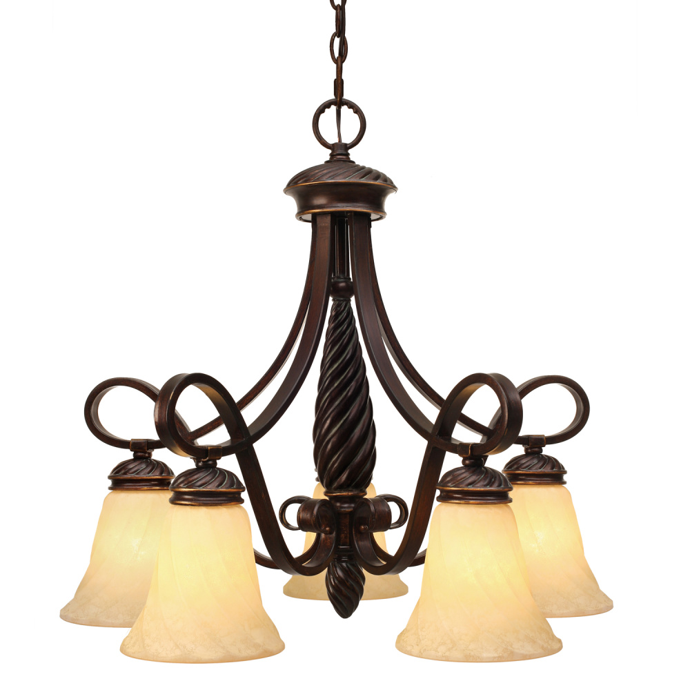 Wry Lighting Torbellino 5-light Chandelier in Cordoban Bronze