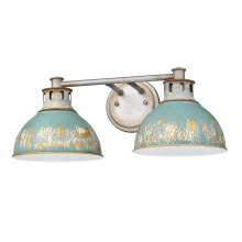 Golden 0865-BA2 AGV-TEAL - Golden Lighting Kinsley 2-light Vanity in Antique Teal shade