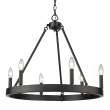 Golden 1017-6 BLK - Golden Lighting Alastair 6-light Chandelier in Matte Black