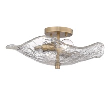 Golden 1140-SF MBS-HWG - Golden Lighting Samara 2-light Semi-Flush Mount in Modern Brass