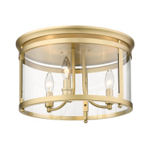 Golden 1157-FM BCB - Golden Lighting Payton 3-light Flush Mount in Brushed Champagne Brass