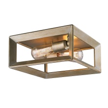 Golden 2073-FM WG - Golden Lighting Smyth 2-light Flush Mount in White Gold