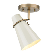 Golden 2122-SF MBS-GE - Golden Lighting Reeva 1-light Semi-Flush Mount in Modern Brass and Glossy Ecru shade