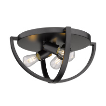 Golden 3167-FM15 BLK - Golden Lighting Colson 3-light Flush Mount in Matte Black