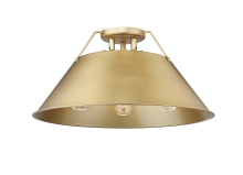 Golden 3306-3FM BCB-BCB - Yep by Golden Lighting Orwell 3-light Flush Mount in Brushed Champagne Brass