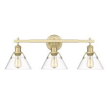 Golden 3306-BA3 BCB-CLR - Yep by Golden Lighting Orwell 3-light Vanity in Brushed Champagne Brass and Clear Glass